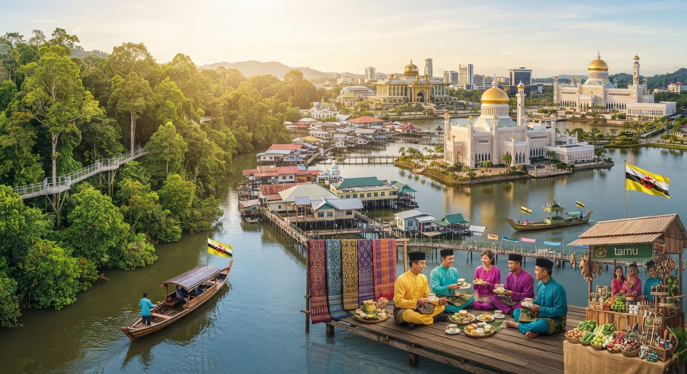 Brunei Gezi Rehberi : Altın Kubbeli Camilerden Borneo'nun Su Köylerine